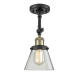 A thumbnail of the Innovations Lighting 201F Small Cone Black Antique Brass / Clear