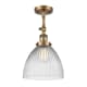 A thumbnail of the Innovations Lighting 201F Seneca Falls Brushed Brass / Clear Halophane