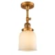 A thumbnail of the Innovations Lighting 201F Small Bell Brushed Brass / Matte White Cased