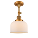 A thumbnail of the Innovations Lighting 201F Large Bell Brushed Brass / Matte White Cased