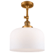 A thumbnail of the Innovations Lighting 201F X-Large Bell Brushed Brass / Matte White
