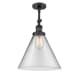A thumbnail of the Innovations Lighting 201F X-Large Cone Matte Black / Clear