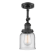 A thumbnail of the Innovations Lighting 201F Small Bell Matte Black / Clear