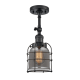A thumbnail of the Innovations Lighting 201F Small Bell Cage Matte Black / Plated Smoke