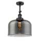 A thumbnail of the Innovations Lighting 201F X-Large Bell Matte Black / Plated Smoke