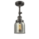 A thumbnail of the Innovations Lighting 201F Small Bell Oiled Rubbed Bronze / Smoked