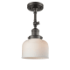 A thumbnail of the Innovations Lighting 201F Large Bell Oiled Rubbed Bronze / Matte White Cased