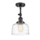 A thumbnail of the Innovations Lighting 201F-14-8 Bell Semi-Flush Oil Rubbed Bronze / Clear Deco Swirl