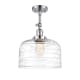 A thumbnail of the Innovations Lighting 201F-16-12-L Bell Semi-Flush Polished Chrome / Clear Deco Swirl