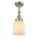 A thumbnail of the Innovations Lighting 201F Small Bell Brushed Satin Nickel / Matte White Cased