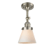 A thumbnail of the Innovations Lighting 201F Small Cone Brushed Satin Nickel / Matte White Cased