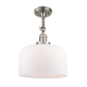 A thumbnail of the Innovations Lighting 201F X-Large Bell Brushed Satin Nickel / Matte White