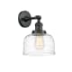 A thumbnail of the Innovations Lighting 203-12-8 Bell Sconce Matte Black / Clear Deco Swirl