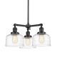A thumbnail of the Innovations Lighting 207-11-22 Bell Chandelier Matte Black / Clear Deco Swirl