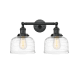 A thumbnail of the Innovations Lighting 208-12-19 Bell Vanity Matte Black / Clear Deco Swirl