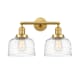 A thumbnail of the Innovations Lighting 208-12-19 Bell Vanity Satin Gold / Clear Deco Swirl