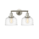 A thumbnail of the Innovations Lighting 208-12-19 Bell Vanity Brushed Satin Nickel / Clear Deco Swirl