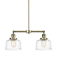 A thumbnail of the Innovations Lighting 209-10-21 Bell Linear Antique Brass / Clear Deco Swirl