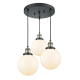 A thumbnail of the Innovations Lighting 211/3-8 Beacon Black Antique Brass / Matte White Cased