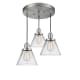 A thumbnail of the Innovations Lighting 211/3 Large Cone Brushed Satin Nickel / Clear