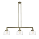 A thumbnail of the Innovations Lighting 213-13-41 Bell Linear Antique Brass / Clear Deco Swirl