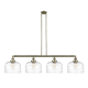 A thumbnail of the Innovations Lighting 214-13-54-L Bell Linear Antique Brass / Clear Deco Swirl