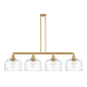 A thumbnail of the Innovations Lighting 214-13-54-L Bell Linear Satin Gold / Clear Deco Swirl