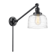 A thumbnail of the Innovations Lighting 237-25-8 Bell Sconce Matte Black / Clear Deco Swirl