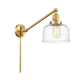 A thumbnail of the Innovations Lighting 237-25-8 Bell Sconce Satin Gold / Clear Deco Swirl