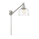 A thumbnail of the Innovations Lighting 237-25-8 Bell Sconce Brushed Satin Nickel / Clear Deco Swirl