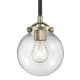 A thumbnail of the Innovations Lighting 284-1S-6 Beacon Black / Antique Brass / Clear
