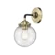 A thumbnail of the Innovations Lighting 284-1W-6 Beacon Black Antique Brass / Seedy Globe