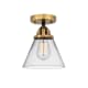 A thumbnail of the Innovations Lighting 288-1C-10-8 Cone Semi-Flush Black Antique Brass / Clear