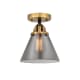 A thumbnail of the Innovations Lighting 288-1C-10-8 Cone Semi-Flush Black Antique Brass / Plated Smoke