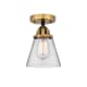 A thumbnail of the Innovations Lighting 288-1C-9-6 Cone Semi-Flush Black Antique Brass / Clear