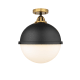 A thumbnail of the Innovations Lighting 288-1C-16-13 Hampden Semi-Flush Black Antique Brass / Matte White