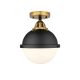 A thumbnail of the Innovations Lighting 288-1C-14-9 Hampden Semi-Flush Black Antique Brass / Matte White