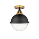 A thumbnail of the Innovations Lighting 288-1C-14-9 Hampden Semi-Flush Black Antique Brass / Seedy