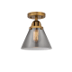 A thumbnail of the Innovations Lighting 288-1C-10-8 Cone Semi-Flush Brushed Brass / Plated Smoke