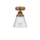 A thumbnail of the Innovations Lighting 288-1C-9-6 Cone Semi-Flush Brushed Brass / Seedy