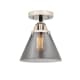 A thumbnail of the Innovations Lighting 288-1C-10-8 Cone Semi-Flush Black Polished Nickel / Plated Smoke