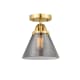 A thumbnail of the Innovations Lighting 288-1C-10-8 Cone Semi-Flush Satin Gold / Plated Smoke