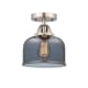 A thumbnail of the Innovations Lighting 288-1C-9-8 Bell Semi-Flush Brushed Satin Nickel / Plated Smoke