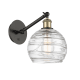 A thumbnail of the Innovations Lighting 317-1W-14-8 Athens Sconce Black Antique Brass / Clear Deco Swirl