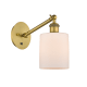 A thumbnail of the Innovations Lighting 317-1W-13-5 Cobbleskill Sconce Brushed Brass / Matte White