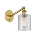 A thumbnail of the Innovations Lighting 317-1W-13-5 Cobbleskill Sconce Brushed Brass / Clear