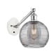 A thumbnail of the Innovations Lighting 317-1W 10 8 Athens Deco Swirl Sconce White Polished Chrome / Light Smoke Deco Swirl