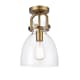 A thumbnail of the Innovations Lighting 410-1F-13-8 Newton Bell Flush Brushed Brass / Clear