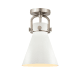 A thumbnail of the Innovations Lighting 410-1F-15-8 Newton Cone Flush Satin Nickel / White