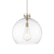 A thumbnail of the Innovations Lighting 410-1PL-18-18 Newton Sphere Pendant Brushed Brass / Clear